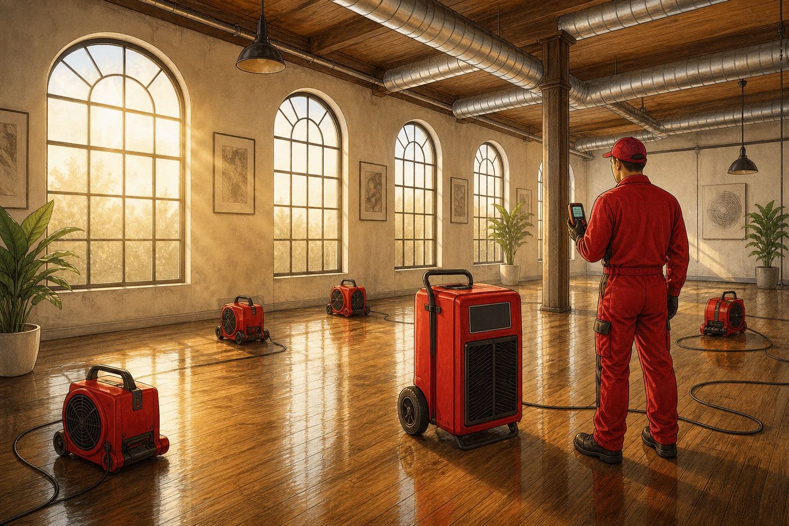 Structural drying after a burst pipe