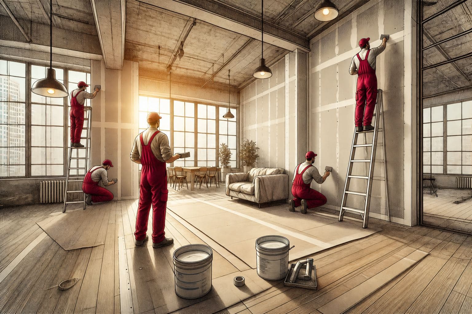 Ceiling water damage repair in a Vancouver condo